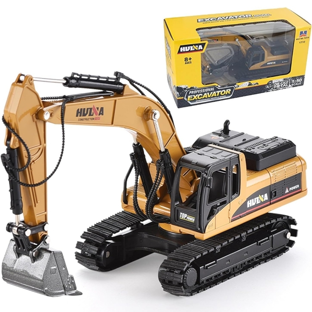 Huina Excavator Construction Heavy Duty Vehicle Toys 1/50 Scale Diecast Metal